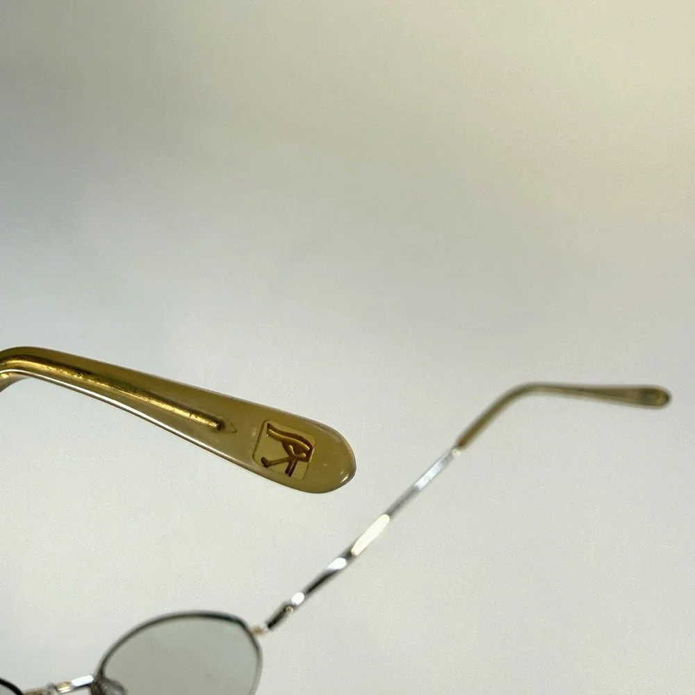 Lauren Hutton L087 Eyeglasses Frame Only 48-18-135 Gold Metal Oval Womens‎